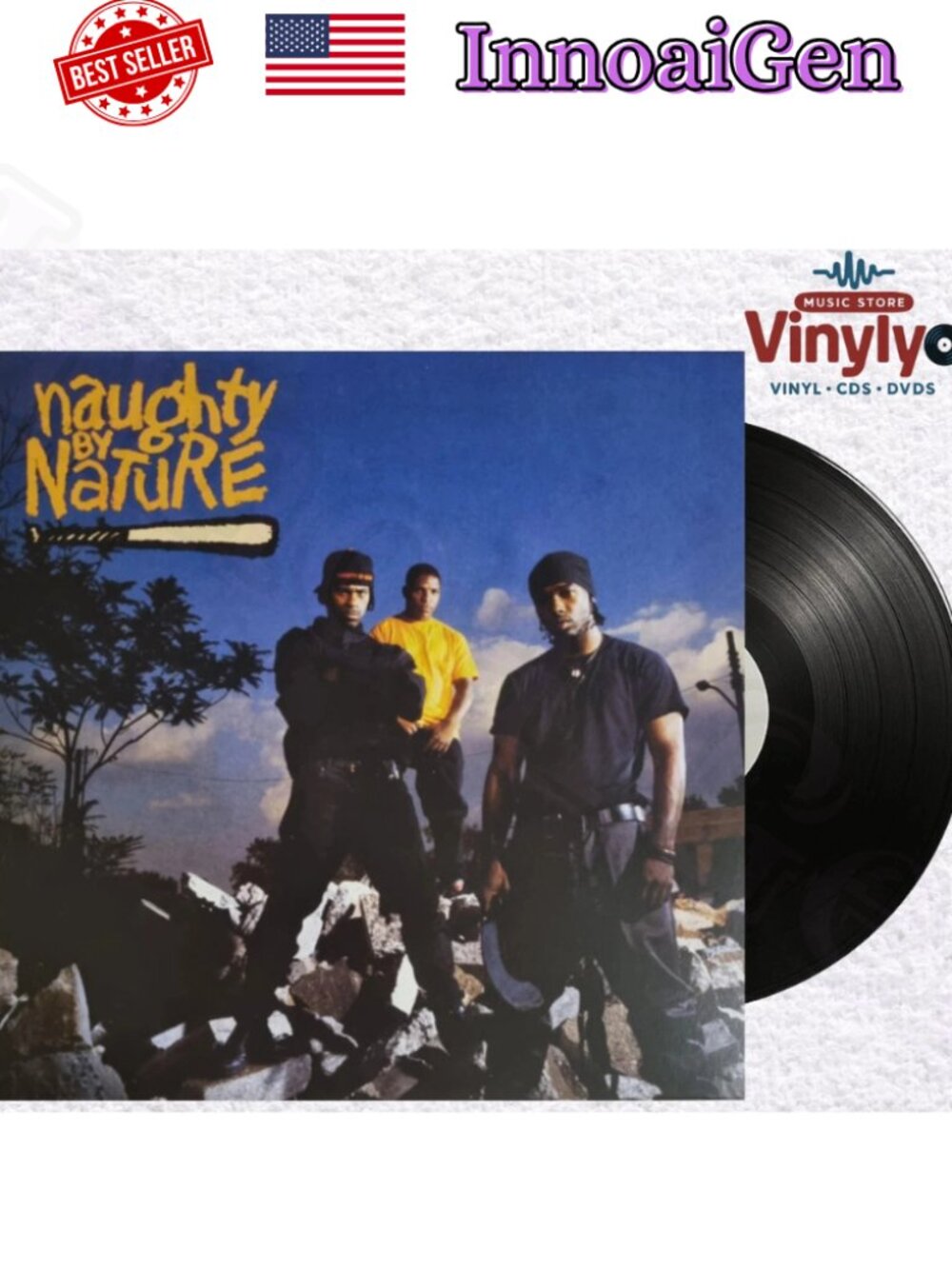 Tommy Boy Naughty By Nature Self-Titled Vinyl LP O.P.P. Ghetto Bastard New 12"